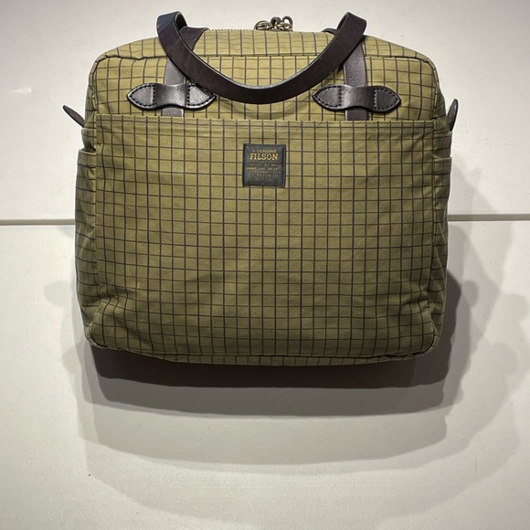 Filson Other - Rare Filson Limited Edition Flyway Green Grid Waxed Tin Cloth Zipper Tote